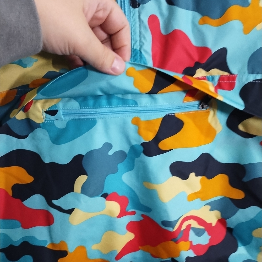 Champion Mens Camo Stadium Packable Rain Windbreaker Hooded Pullover Jacket Sz M - Picture 10 of 10